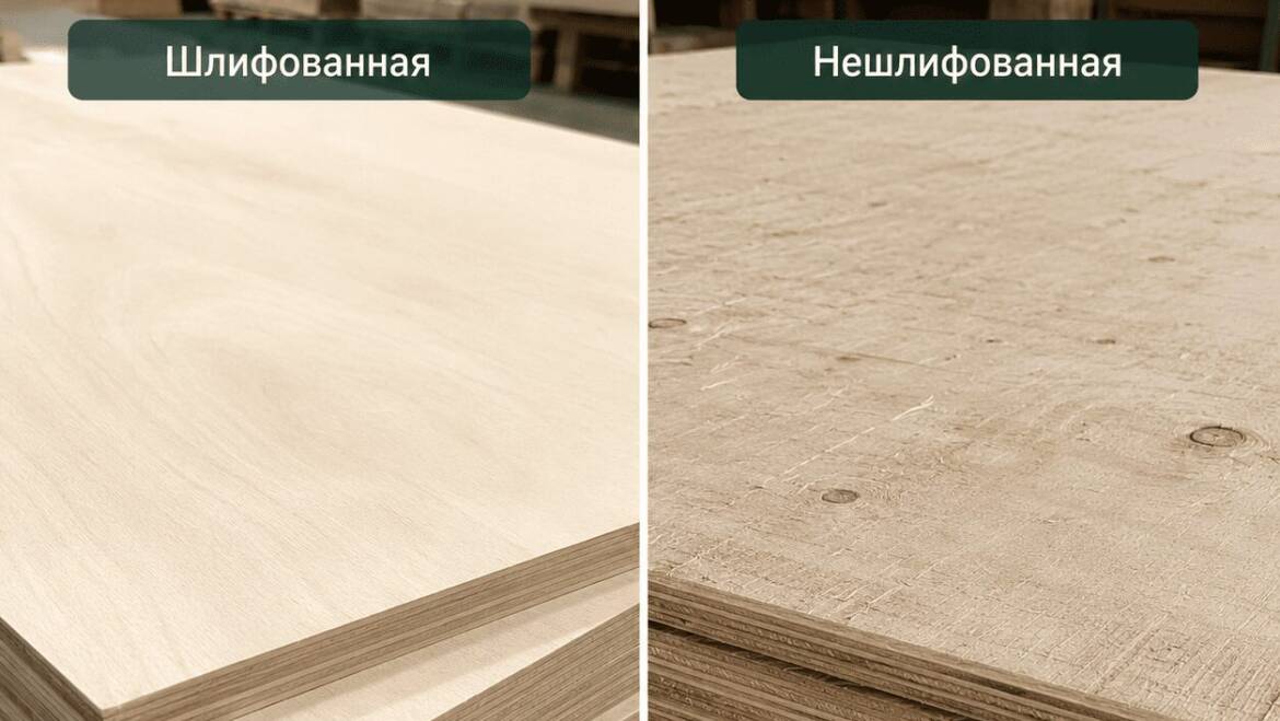Шлифованная и нешлифованная фанера: в чём разница